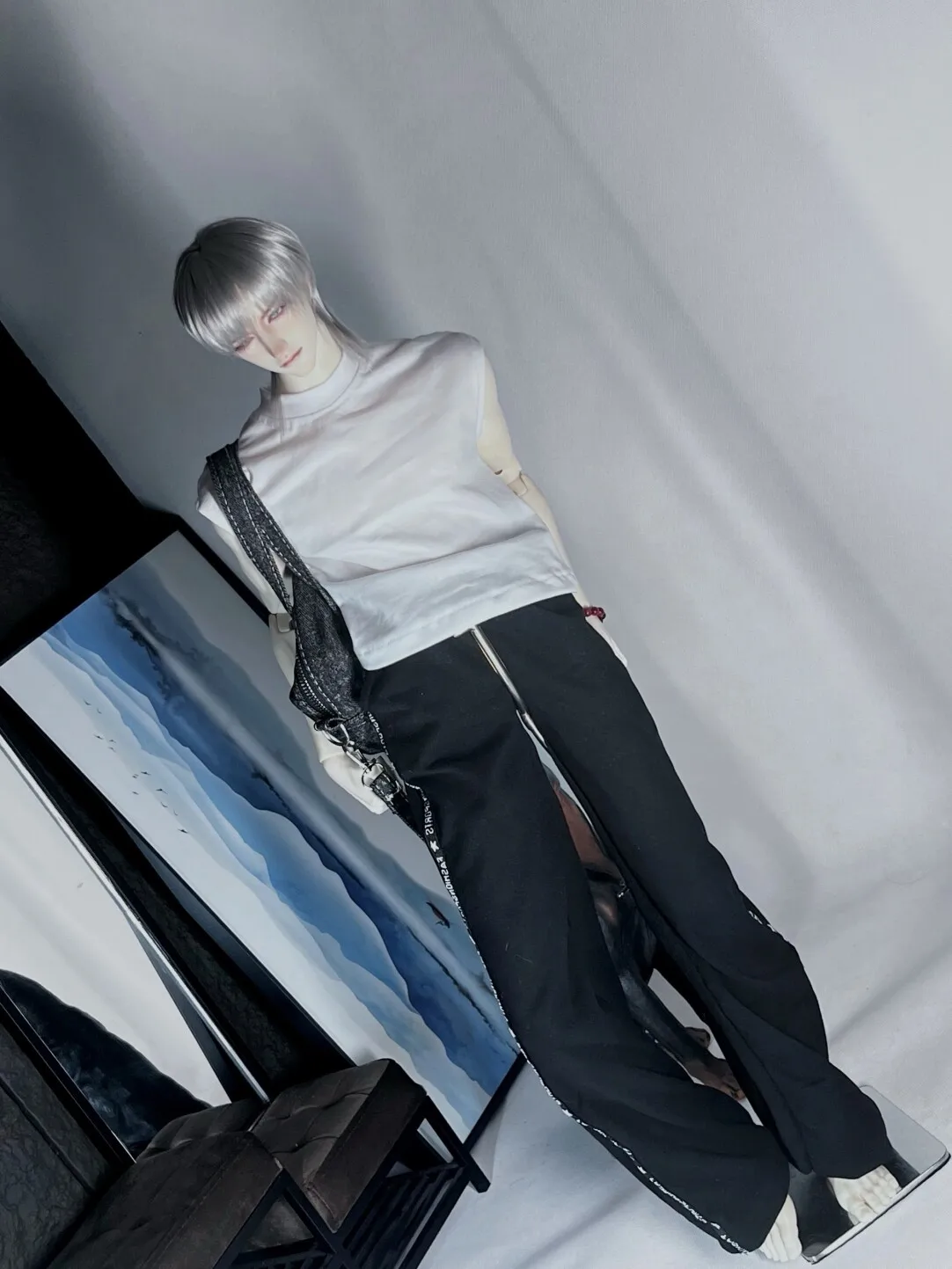 1/3 roupas de boneca para boneca bjd de 75cm, colete solto, camisola, calças esportivas vestir-se brinquedos de menina acessórios de boneca, sem boneca