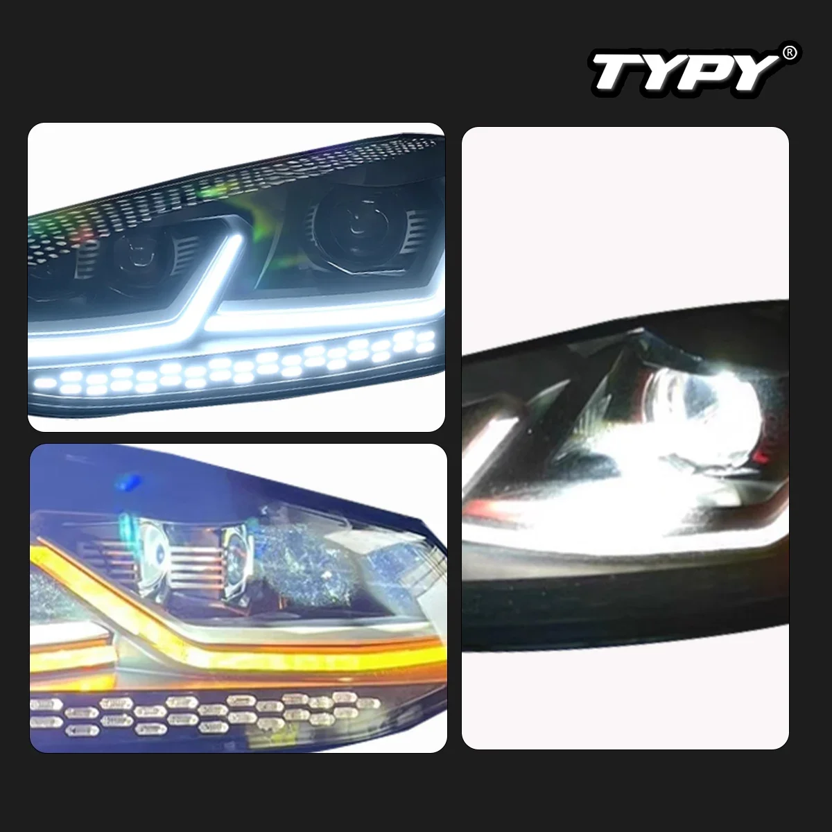 

TYPY CarFor VW Golf 7, фара 2013-2017, обновление, модифицированное для нового DRL, динамический указатель поворота, светодиодные автоаксессуары