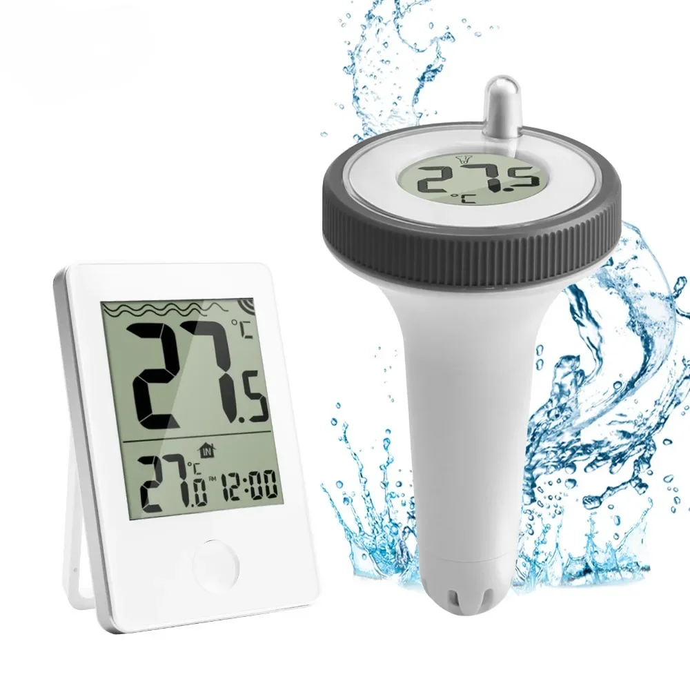 

Digital Swimming Pool Thermometer Wireless Floating IP67 Waterproof with Temperature Monitor For Bathroom Aquarium Pond Bathtub