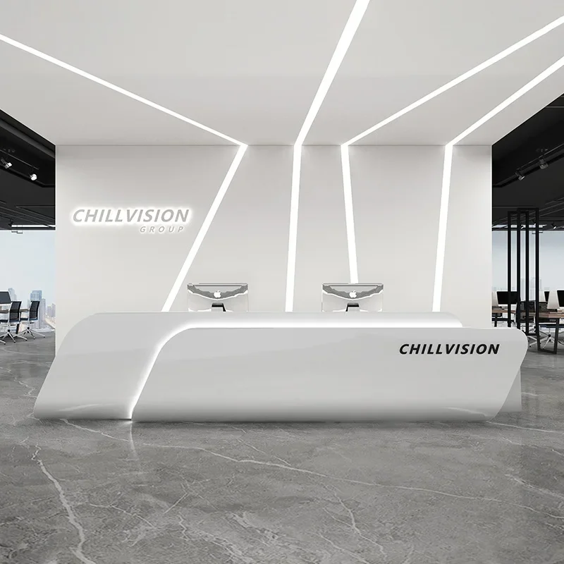 

Простая современная стойка регистрации, отель, салон красоты, серебряная настройка, магазин, стойка для хранения, офисная мебель Ontvangstbalie FYRD