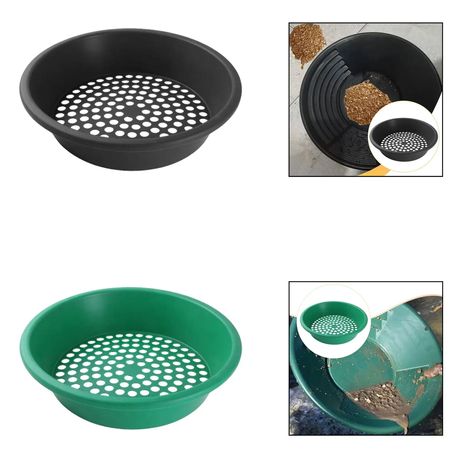 Portable Gold Sifting Pan Plastic Classifier Screen Mining Sieve Easy to Use for Prospecting Tools and River Gold Extraction