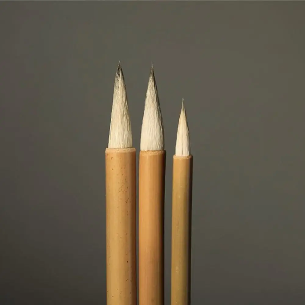 Traditional Chinese Calligraphy Brush Oil Watercolor Wolf Hair Scriptures Writing Brush Bamboo High-end Art Paint Brush Class
