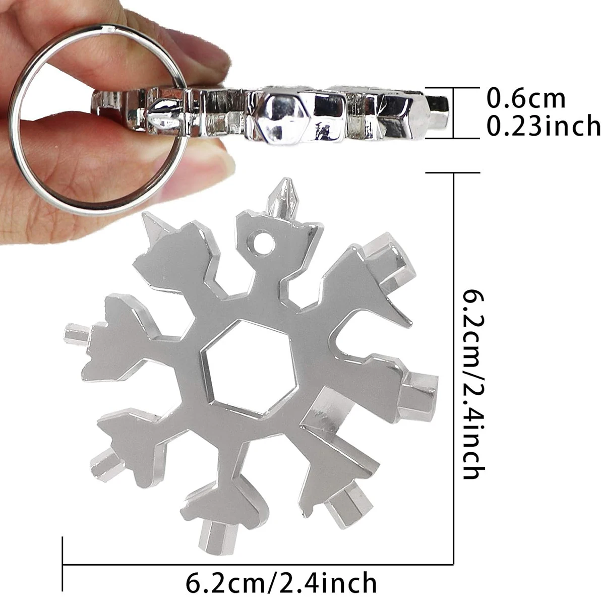 18-in-1 Snowflake Multifunction Tool Stainless Steel Snowflake Bottle Opener/Flat Phillips Screwdriver Kit/Wrench Camping Tool