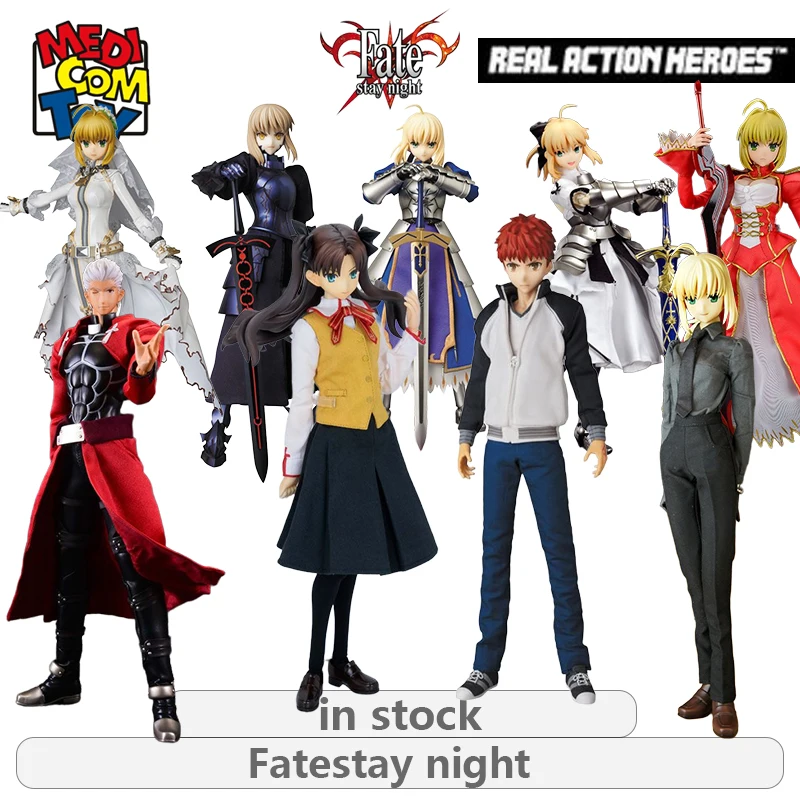 

Medicom Toy Original REAL ACTION HEROES Fatestay Night Series SABER \Tosaka Makoto Anime Action Figure Model Toys Gifts Fo Boys