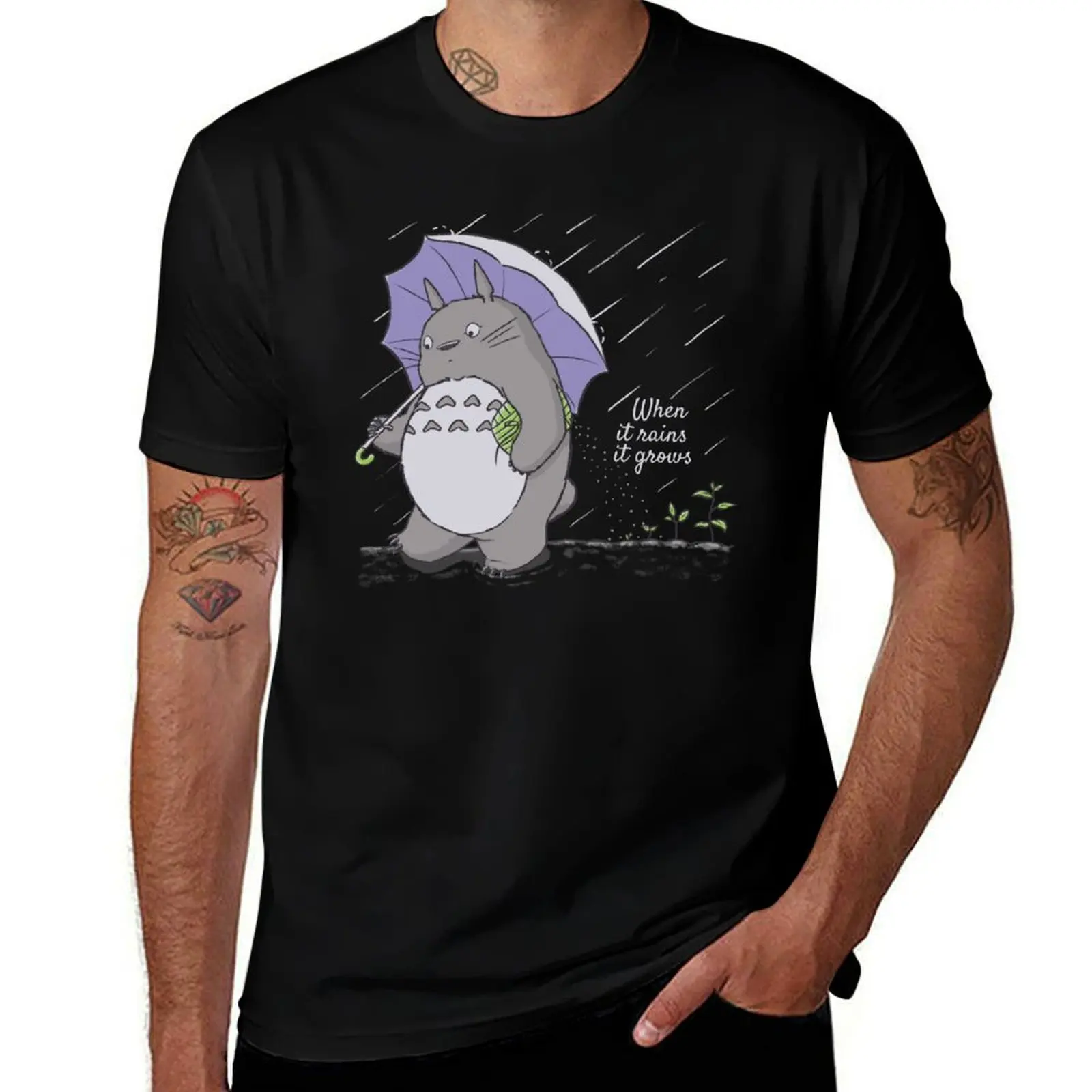 

When it rains T-Shirt man t shirt graphic t shirts for man graphic tees cotton tshirt 100% T-Shirt