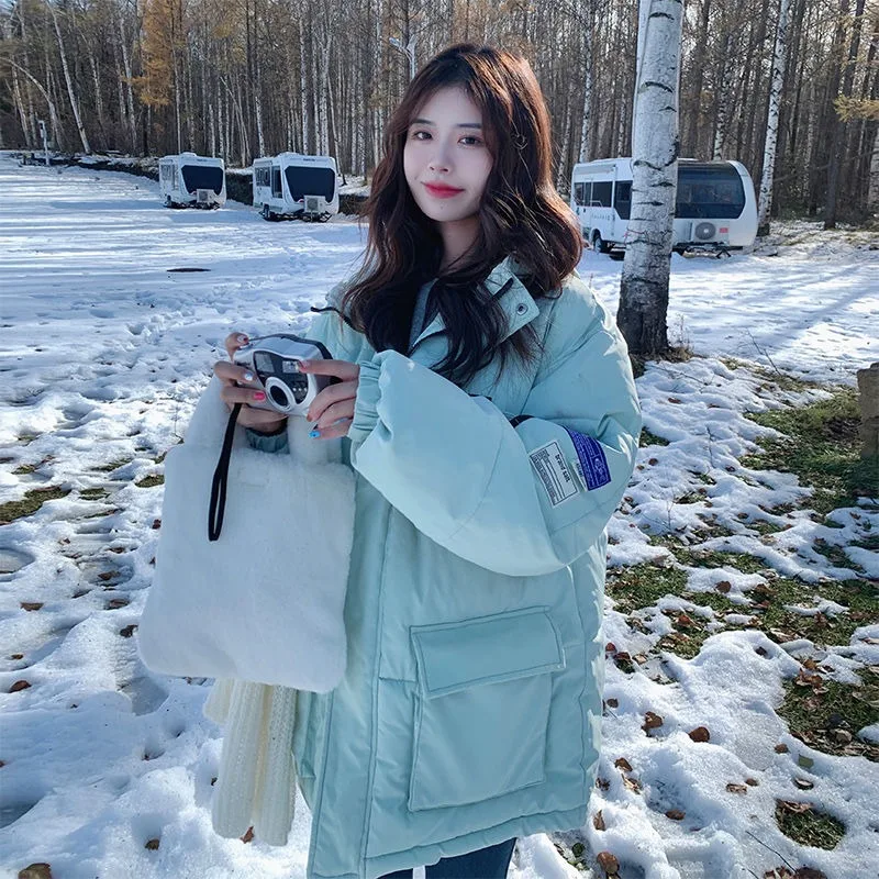 2023 New Women Down Cotton Coat Winter Bread Jacket Female Short Versatile Parkas Loose Thick Warm Outwear Hooded Overcoat