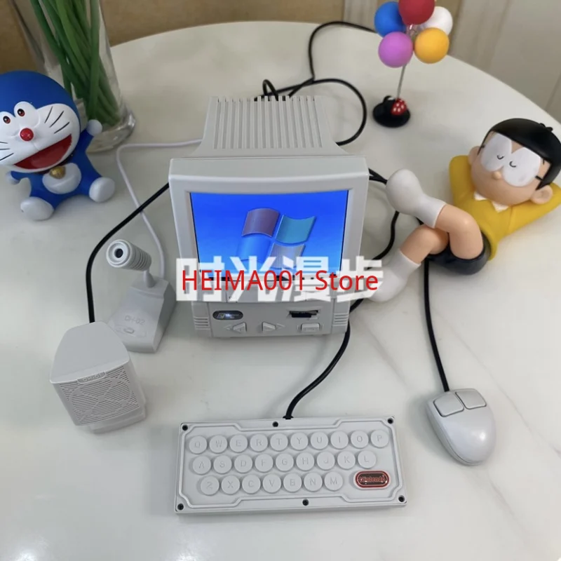 Retro Nostalgic Desktop 3.5-inch Mini Computer, Small TV, Home Game Console, Children's Gift