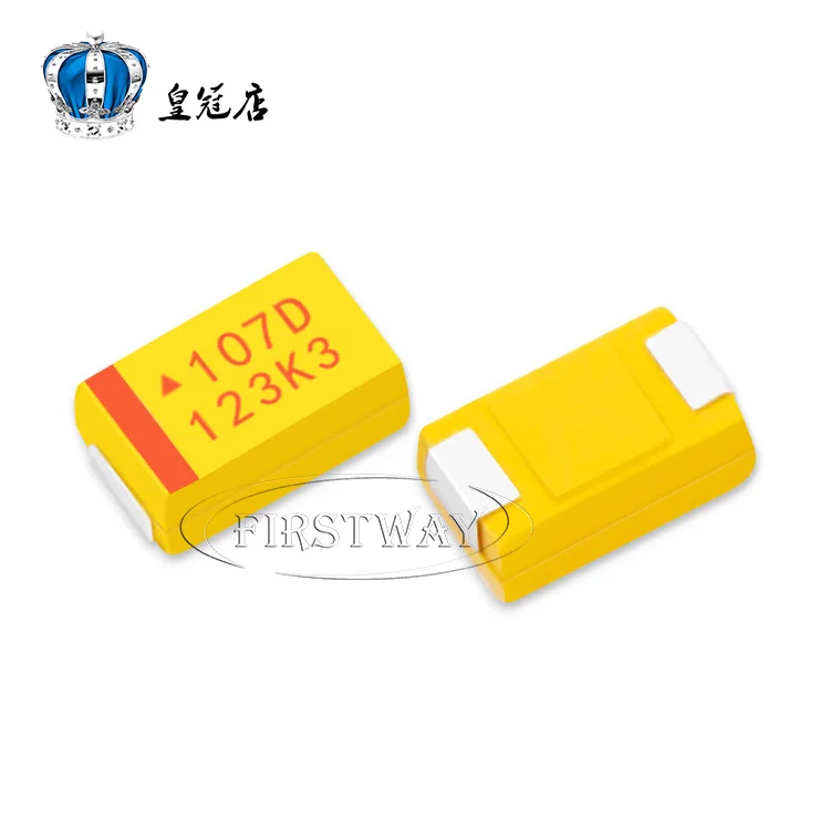 100PCS/LOT SMD tantalum capacitor 107D 100UF 20V D 7343/2917 Type D tantalum capacitor with polarity