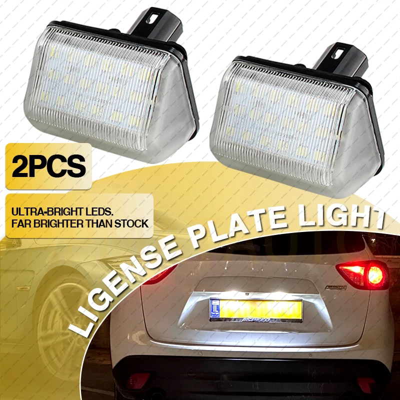 

2 шт., белые светодиодные лампы для номерного знака, Canbus для Mazda CX-5 6 03 13- CX-7 07 eo Kuga Galaxy OEM