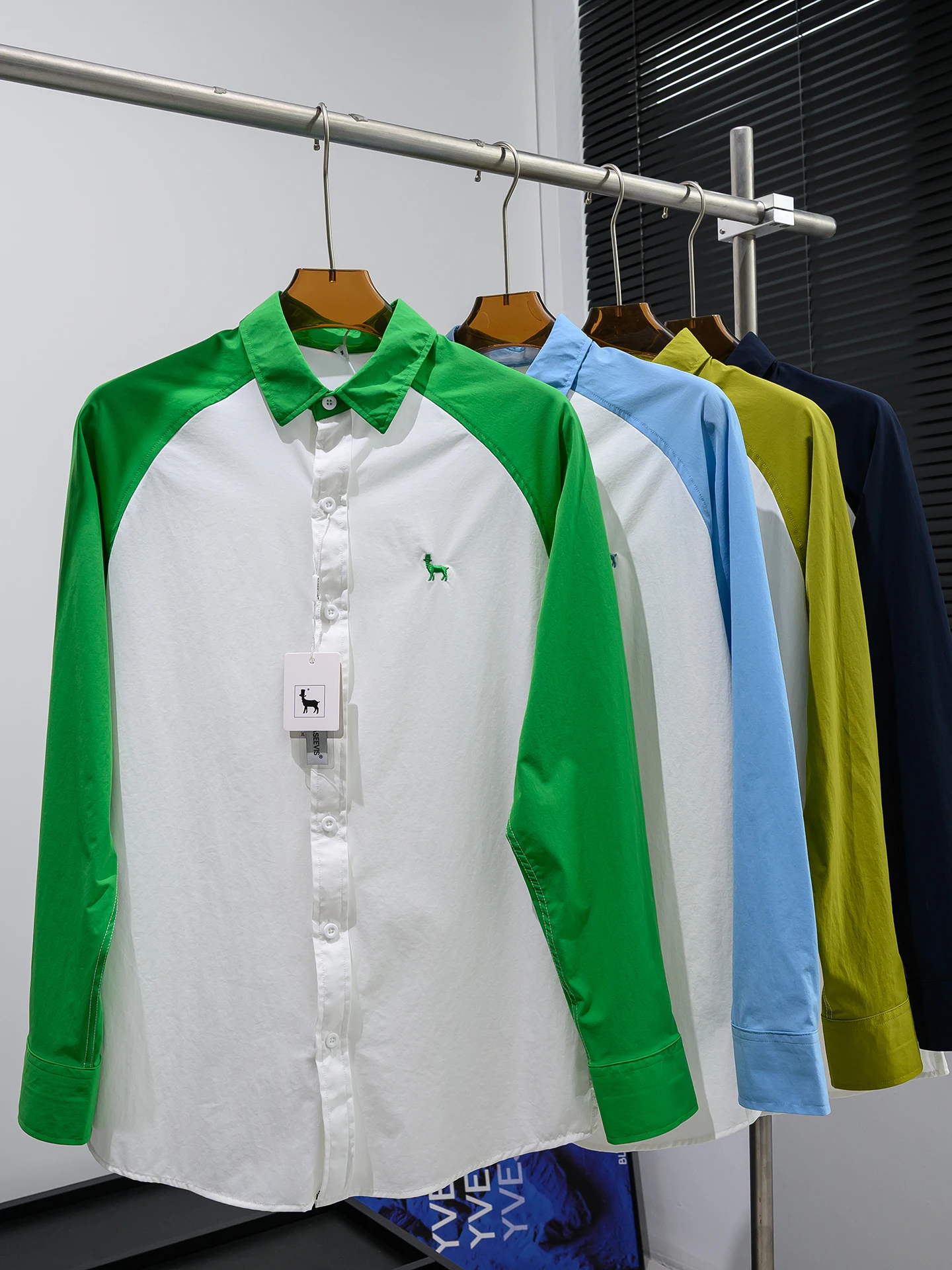 

Energetic Contrast Color! Exquisite Embroidery! Men's Comfortable Breathable Spring Summer Casual Long Sleeve Shirt