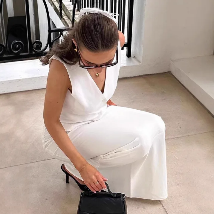 2025 الخريف الخامس الرقبة سترة مجموعة المرأة التنقل قميص أبيض تنورة طويلة قطعتين مجموعة #4