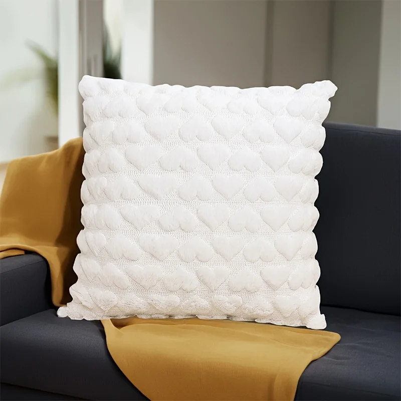 1 قطعة غطاء وسادة مربع من القطيفة الناعمة لغرفة المعيشة الأريكة السرير العصرية لطيف الحب القلب رمي غطاء وسادة #6
