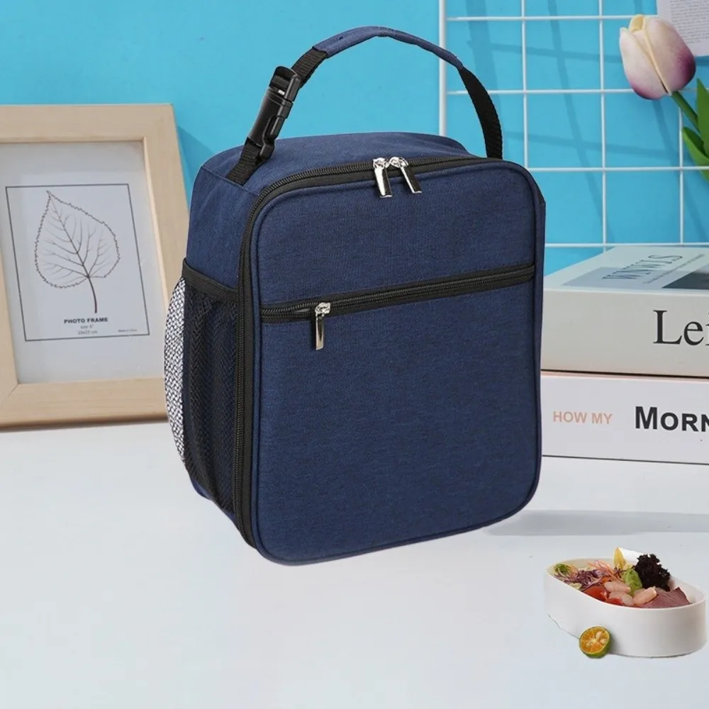 Oxford Cloth Thermal Lunch Bag Waterproof Leak-Proof Portable Cooler Tote Square Insulated Lunch Box Outdoor Activities