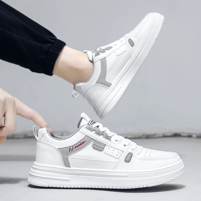 Nuove scarpe da ginnastica bianche autunnali 2025 da uomo e scarpe casual alte robuste – Leggere, che aumentano l'altezza e comode