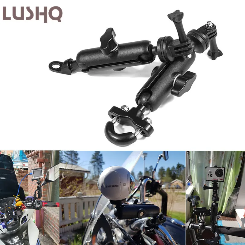 Motorcycle Bike Camera Holder Handlebar Mirror Mount Bracket For SUZUKI BANDIT 1250 SKYWAVE 400 C50 BOULEVARD LTZ 400 DRZ 400