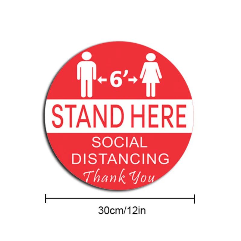 

10pcs Protece Distancing Floor Signs Stickers Keep 6 Feet Away Waterproof Safety Floor Signage For Entrances Checkout Lines