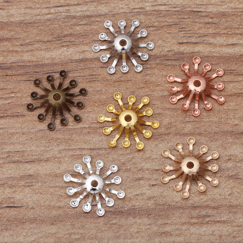 BoYuTe Wholesale Brass Flower Bead Caps Handmade Materials Diy Jewelry Accessories and Components