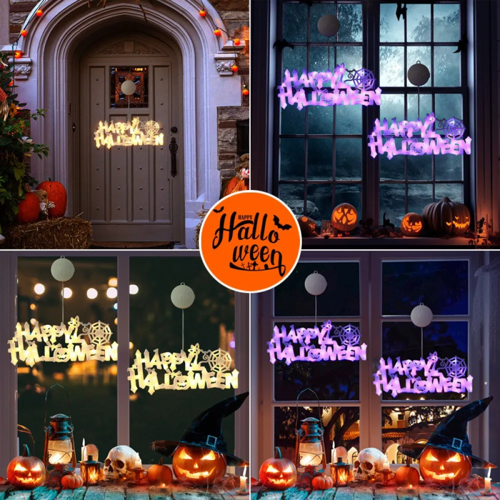 

Happy Halloween Decorative Light Battery Power Operated Halloween Hanging Light for Indoor Home Party Holiday Decoration