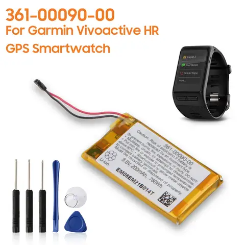 Replacement Battery 361-00090-00 For Garmin Vivoactive HR GPS Smartwatch Powerful Rechargeable Batteries 200mAh High Capacity