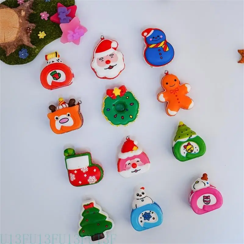 U13f Kinderen Squeze Toy Novely Kerstmokspeler Cartoon Santa Snowman For Kids Stress verminderen leuke speelgoedbenodigdheden