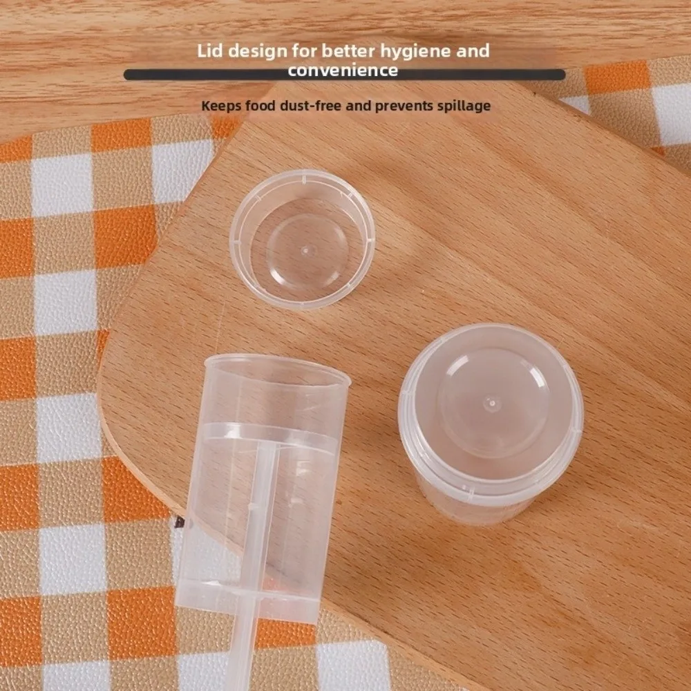 10pcs Transparent Push Cake Holders Cylinder Shaped Plastic Cake Pusher With Lids Containers Small Cake Mold Festivals