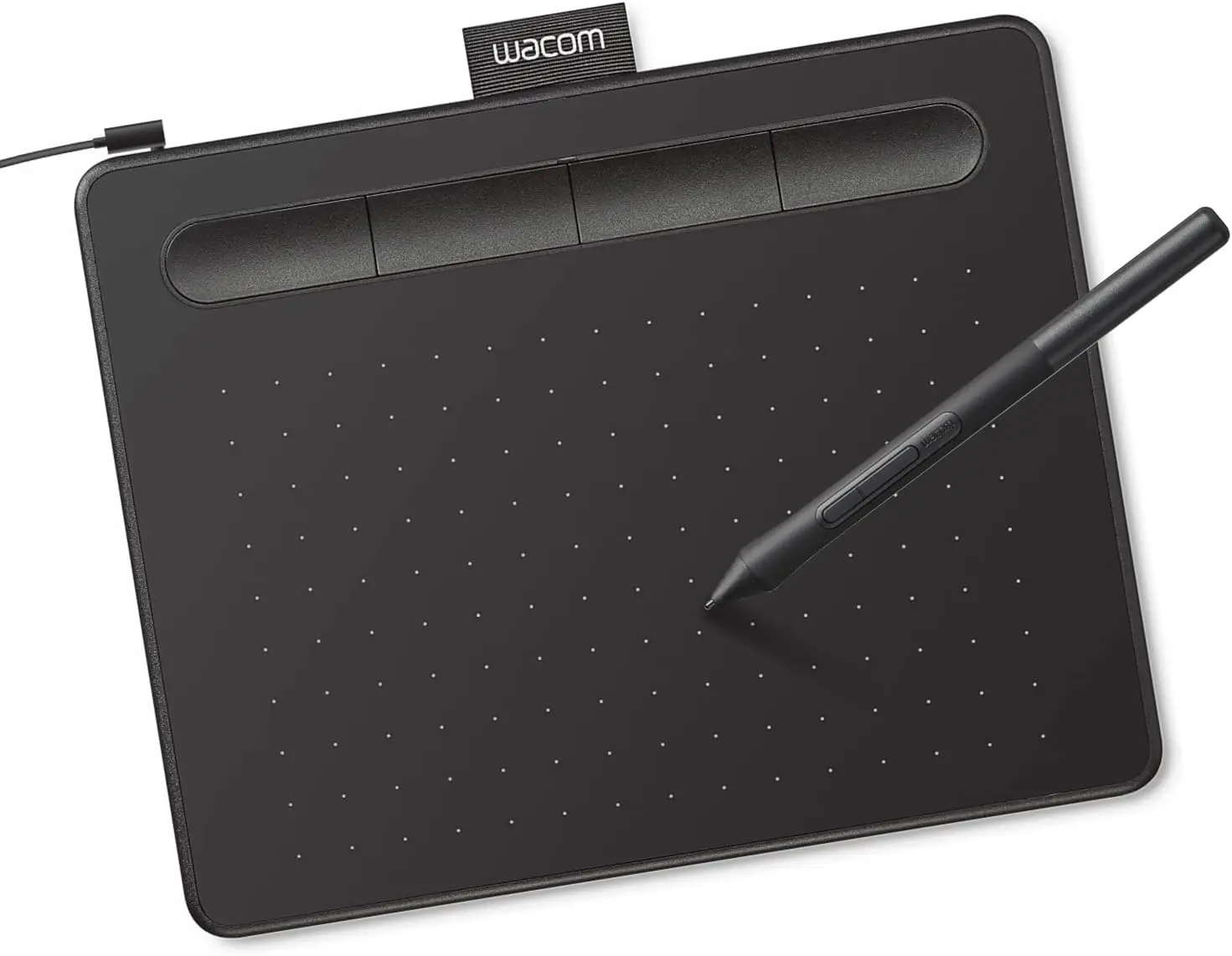 Small Graphics Drawing Tablet with 4 Customizable ExpressKeys, Compatible with Chromebook Mac Android & Windows, Black