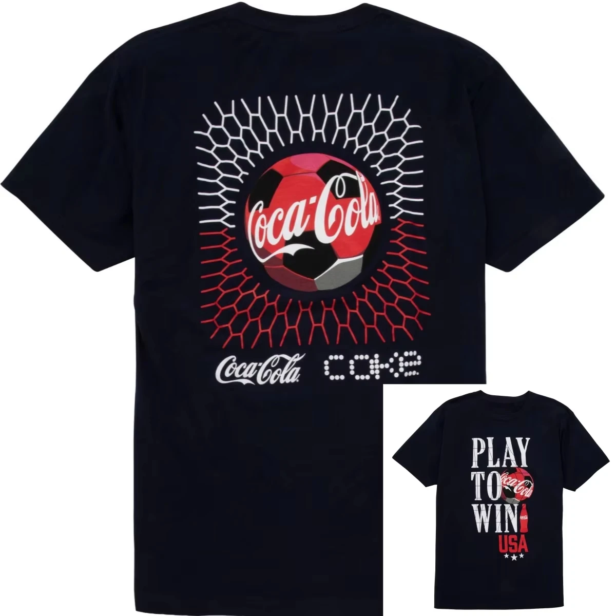 Classic Vintage Cola Red with Double Sided Typographic Graphic T-Shirt Cotton Men Women Streetwear Tee