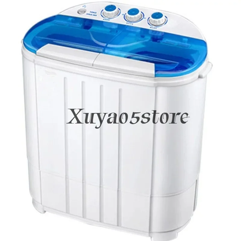 Small household washing machine semi-automatic double bucket washing machine mini turbine washing machine