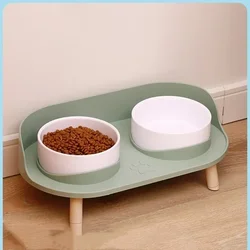 반려동물 고양이 먹이 공급기, 높이 조절 가능한 이중 그릇, 고양이 개, 물그릇 접시, 높이 조절, 먹이 공급, 새끼 고양이 용품