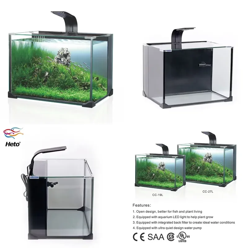 for Heto Aquarium Kit with Accessories LED Lighting and Filtering System Complete Setup for Fish Tank