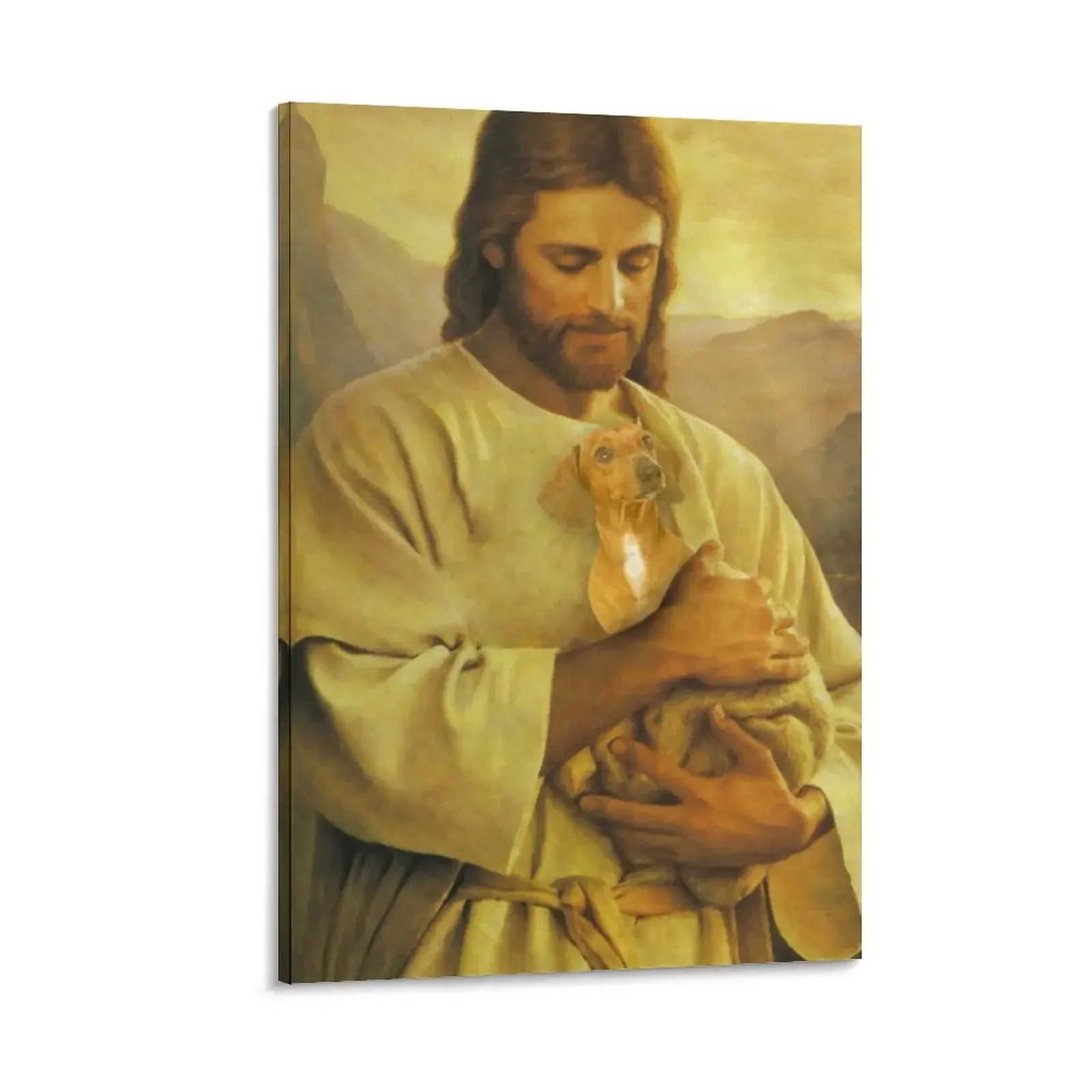 

jesus lover dachshund dog Canvas Painting Paintings Luxury living room decoration home decor
