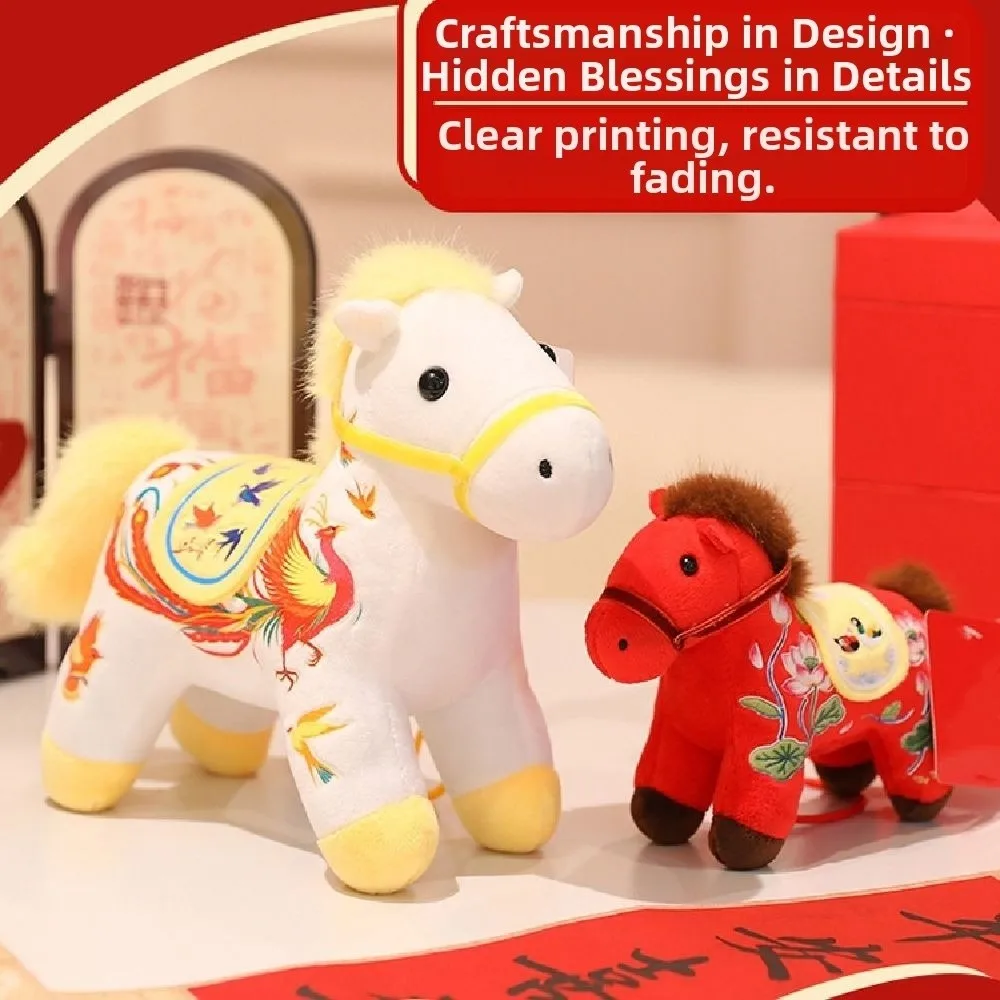 

Adorable Creative Horse Keychain Mascot Soft Horse Pendant Chinese Style Kawaii Stuffed Animal Keyring Year of Horse