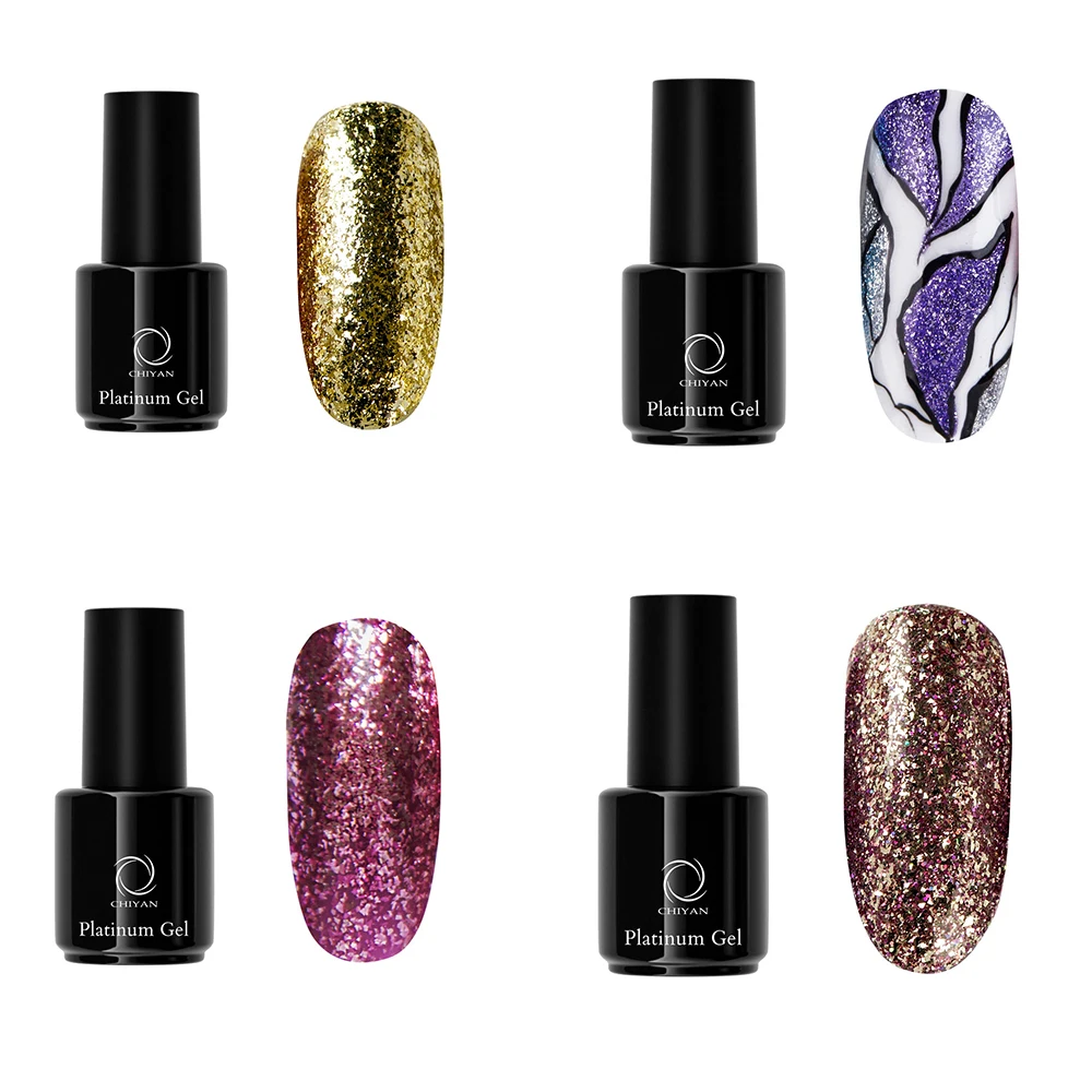 

Nail Beauty Art Semi Permanent Glitter Colors Diamond Platinum Nail Polish Gel in 9 Colors 10PCS Free Sample Lacquer Free Sample