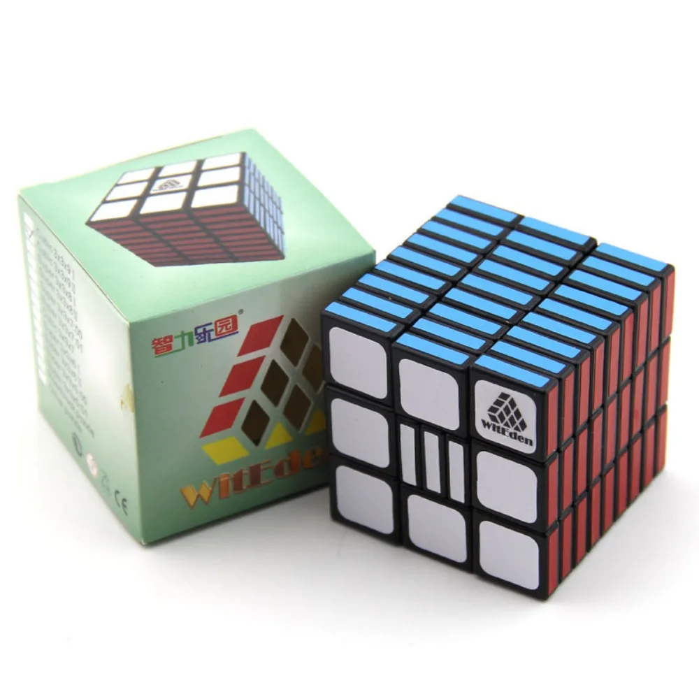 WitEden-Cube Magique Anti-Stress de Vitesse Professionnel, Puzzle Twisty, Jouets Casse-Tête, Autocollants Noirs, 3x3x9, 339 V2