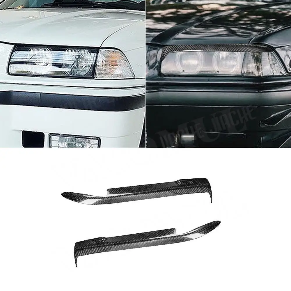 Car Front Headlight Eyebrow Eyelid Light Eyebrows Trim For BMW E36 1992-1998 Carbon Fiber Headlamp Eye Lid Covers Auto Decor