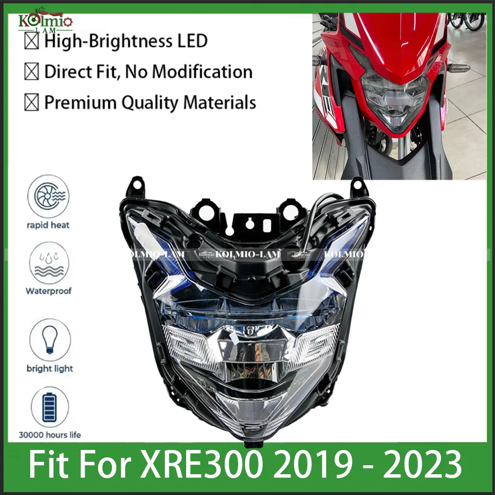 Ajuste para 2019 - 2023 HONDA XRE300 conjunto de faro de motocicleta XRE 300 negro 2022 2021 2020