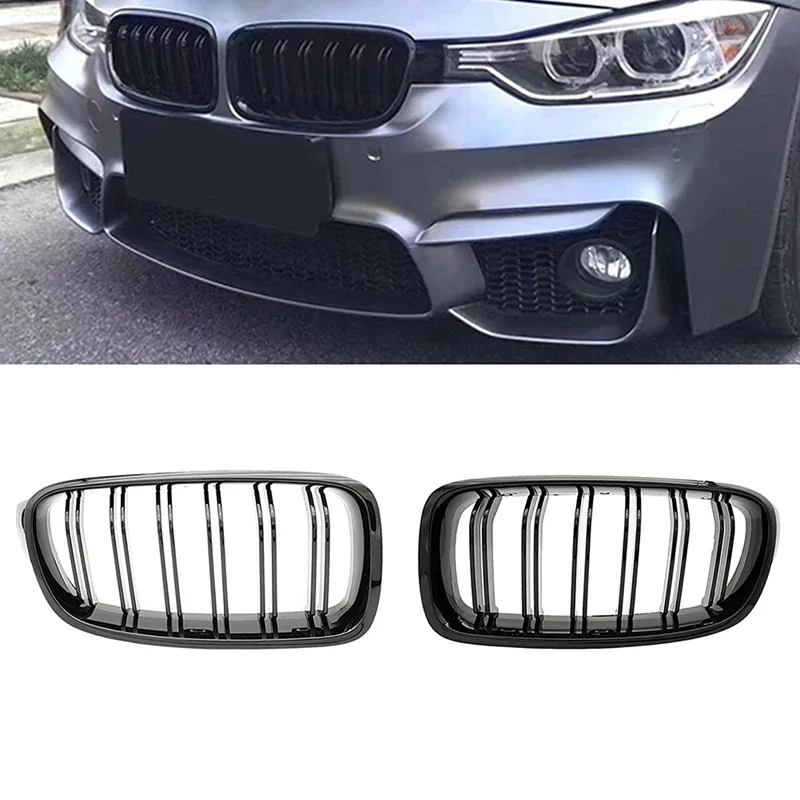 

Новая глянцевая черная передняя решетка радиатора (ноздри) для BMW 3 серии F30 F31 F35 2012-2018