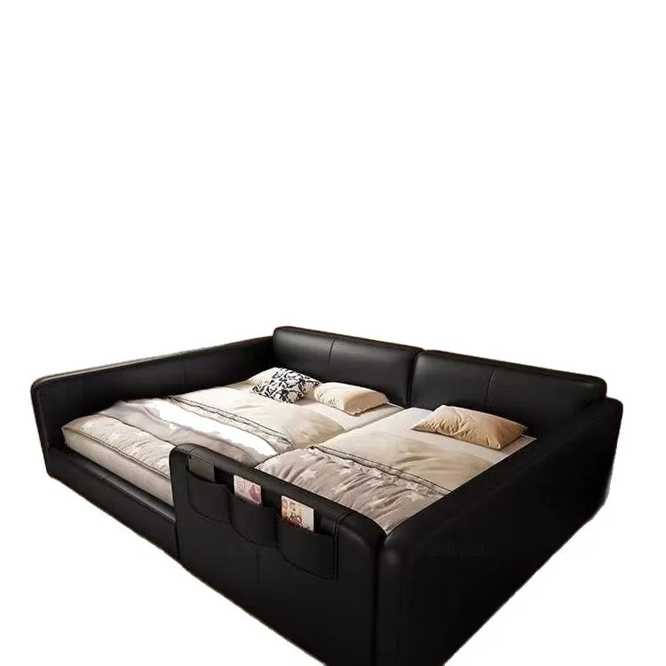 Splicing parent-child bed, with guardrail, widened, simple tatami double bed