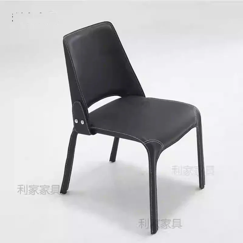 Italian Minimalist Dining Chairs Designer Leather Vintage Trendy Dining Chairs Lazy Trendy Sedie Sala Da Pranzo Home Furniture