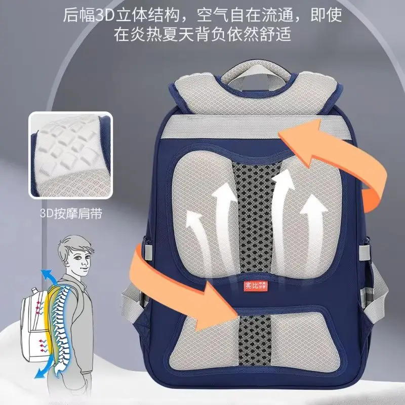 Sun Eight Binbes Primary School Backpack Ergonomic Spine Protection Lightweight Anti Slouching For 1 To 3 Grade Daily Bookbag