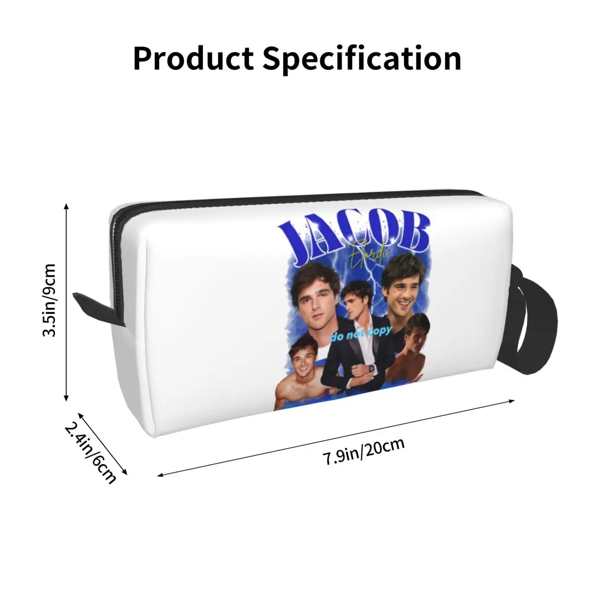 Jacob Elordi Australian Actor Makeup Bag Cosmetic Organizer Toiletry Cosmetic Bag for Women Beauty Travel Pencil Case