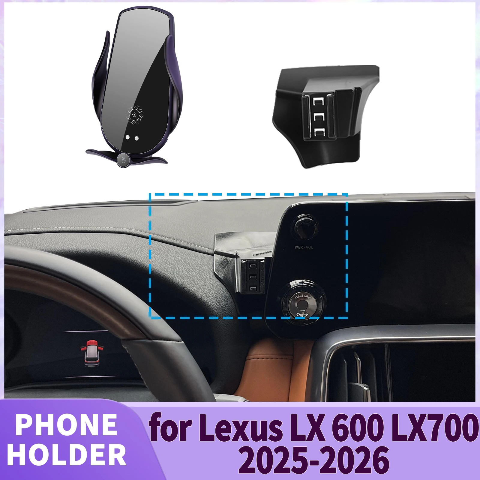 

fit for Lexus LX 700 LX700 LX600 600 LX700H F SPORT Screen Base Phone Holder Mount ​​ Secure Clip Car​​ accessoires