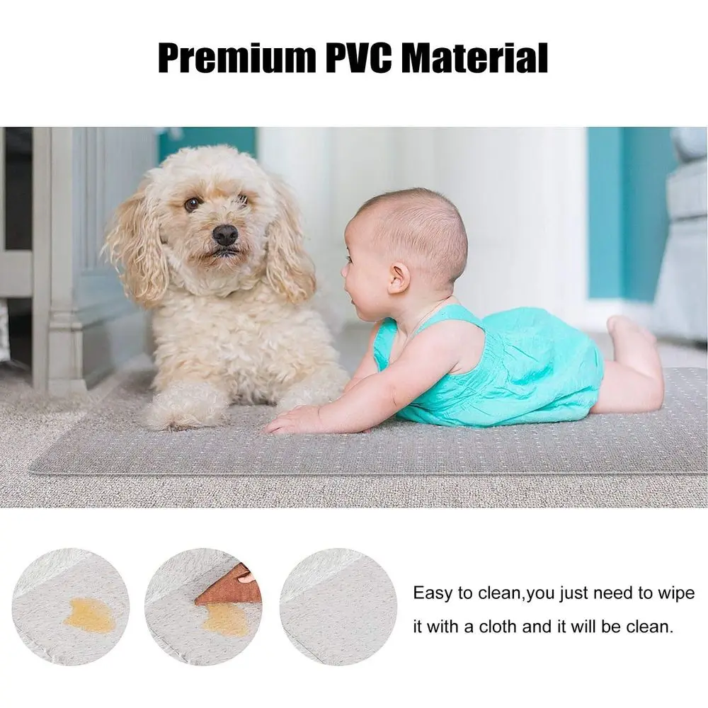 Alas Kursi Meja untuk Karpet, 51'' x 63'' Alas Transparan Persegi Panjang untuk Kursi, Cocok untuk Meja, Kantor dan Rumah, Mudah Digeser, Melindungi