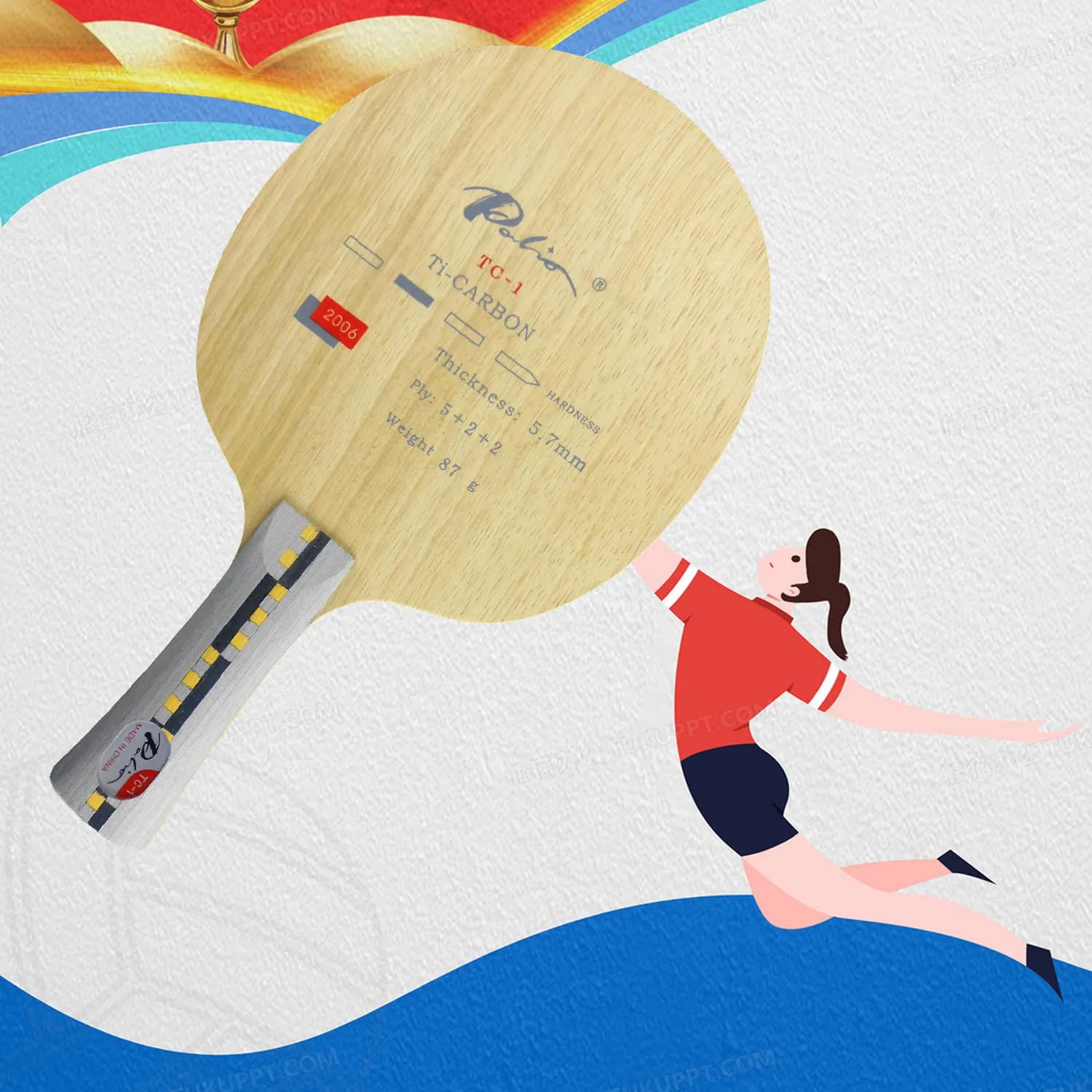 

Palio TC-1 TC 1 TC1 Ti+Carbon Loop plus Attack Table Tennis Blade for Racket Ping Pong paddle TC1