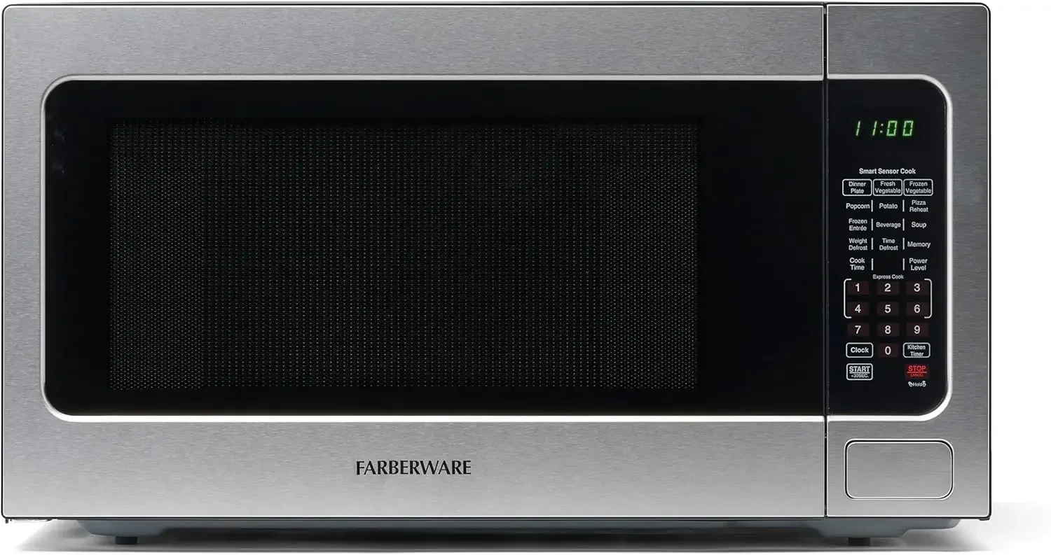 Farberware-Four à micro-ondes seau avec capteur intelligent, éclairage LED, verrouillage enfant, appartements et dortoirs, 1100W, 2.2 pieds