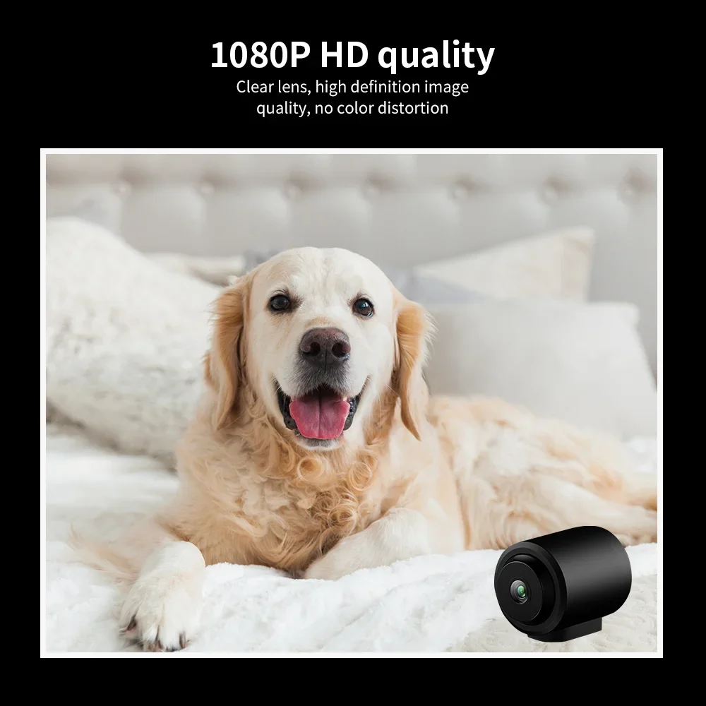 ミニHDカメラ,1080p,1080p,モーション検出器付き,暗視機能付き,広角,ベビーモニター,家庭用およびオフィス用