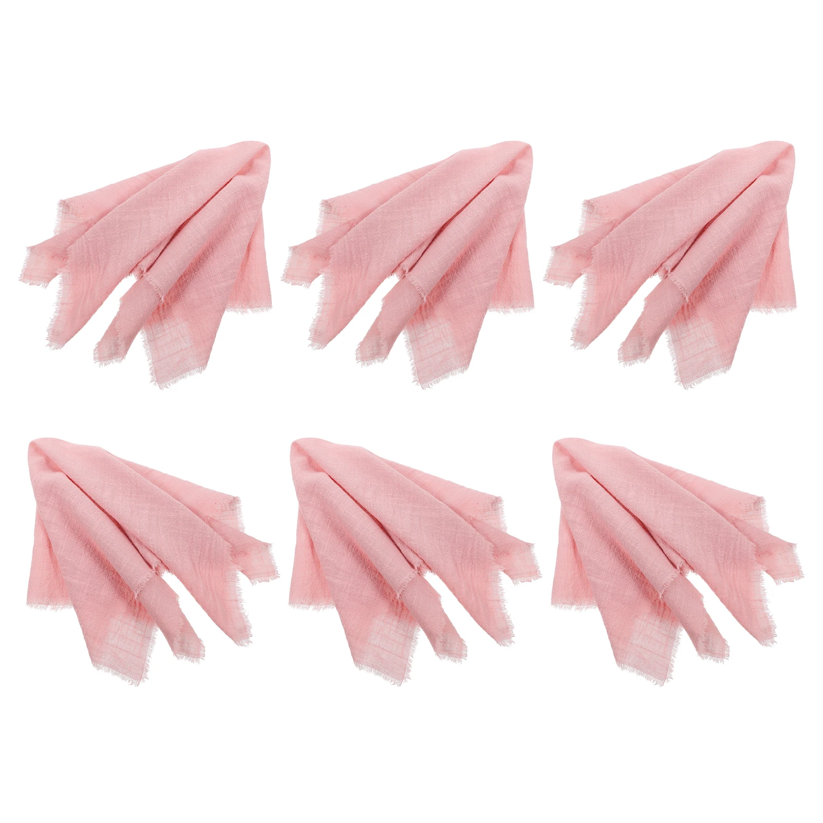 

6 Pcs Pink Cotton Napkins 16 54x16 54 Cloth Dinner Table Washable Bulk Set for Wedding Party Bridal Shower Baby Gifts