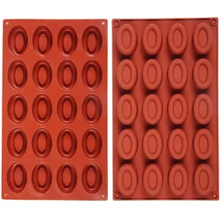 20 Cavity Oval Savarin Soap Mold Mould Muffin Cupcake Pan Silicone Jelly Polymer Clay Craft Art DIY Mold Kitchen Baking Tools