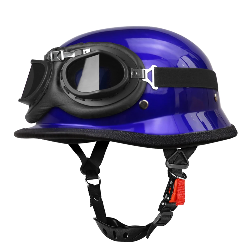 Motorrad Halbhelm Deutscher Leder Vintage Helm Casco Moto Motorrad Jethelm Biker Pilot DOT Zertifizierung S-XXL