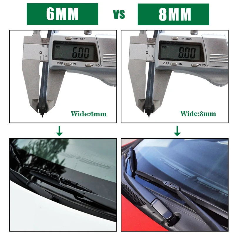 Car Wiper blade Insert Natural Rubber Strip Windshield strips (Refill) 8mm 6mm 14\